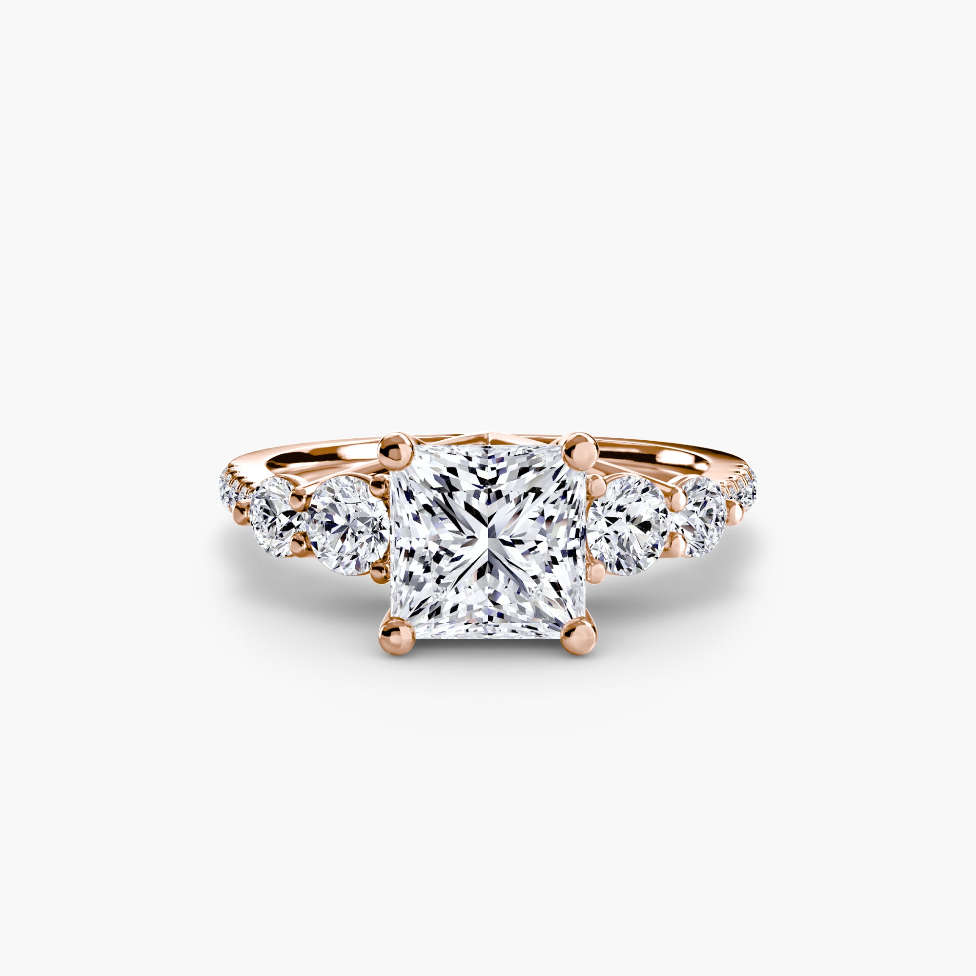 Five Stone Ring with Pavé Band-setting-The Diamond Setter
