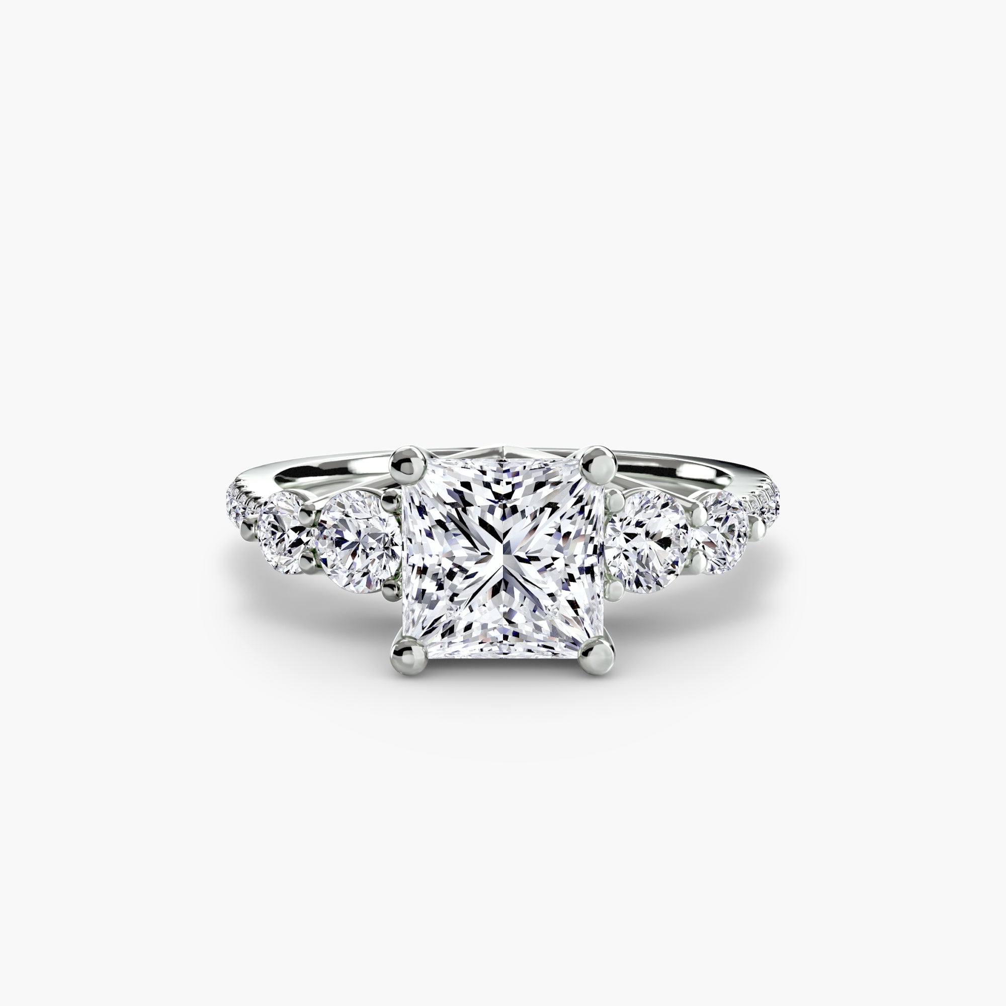Five Stone Ring with Pavé Band-setting-The Diamond Setter