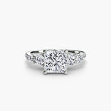 Five Stone Ring with Pavé Band-setting-The Diamond Setter
