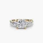 Five Stone Ring with Pavé Band-setting-The Diamond Setter