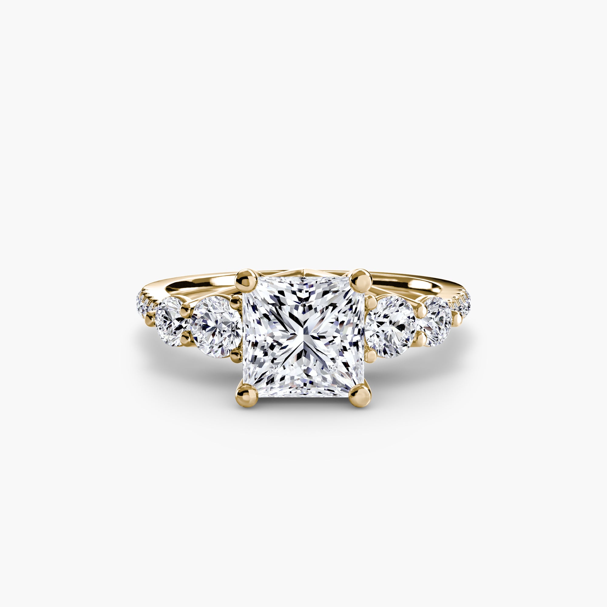 Five Stone Ring with Pavé Band-setting-The Diamond Setter
