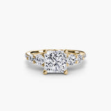 Five Stone Ring with Pavé Band-setting-The Diamond Setter