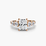 Five Stone Ring with Pavé Band-setting-The Diamond Setter