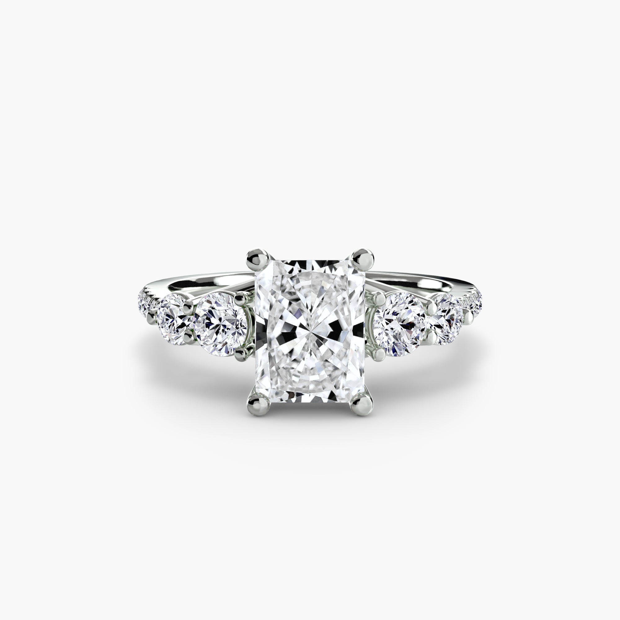 Five Stone Ring with Pavé Band-setting-The Diamond Setter