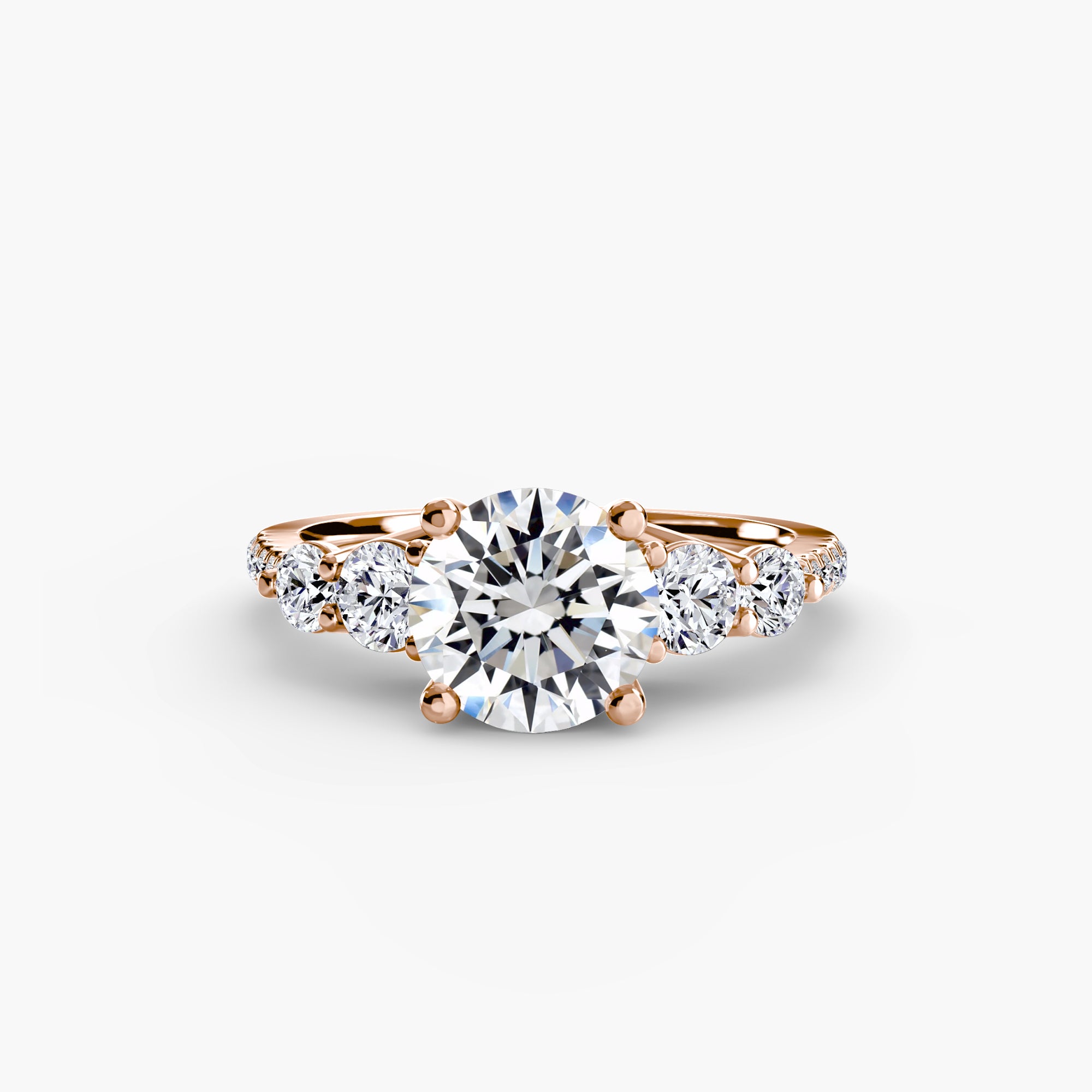 Five Stone Ring with Pavé Band-setting-The Diamond Setter