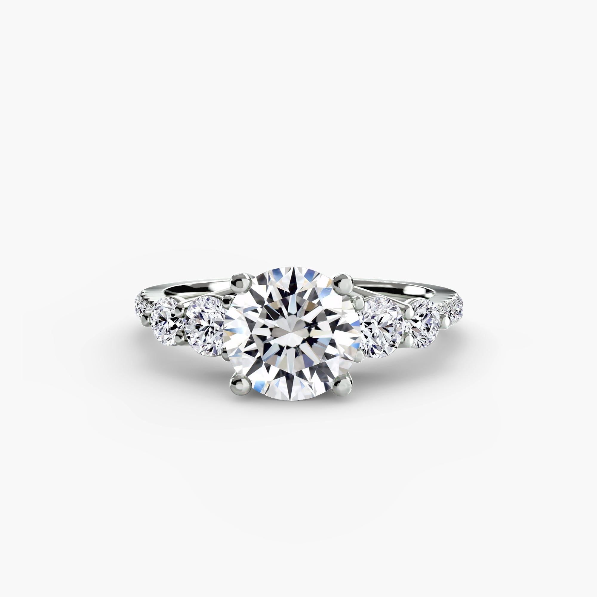Five Stone Ring with Pavé Band-setting-The Diamond Setter