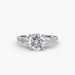 Five Stone Ring with Pavé Band-setting-The Diamond Setter