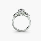 Five Stone Ring with Pavé Band-setting-The Diamond Setter
