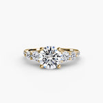 Five Stone Ring with Pavé Band-setting-The Diamond Setter