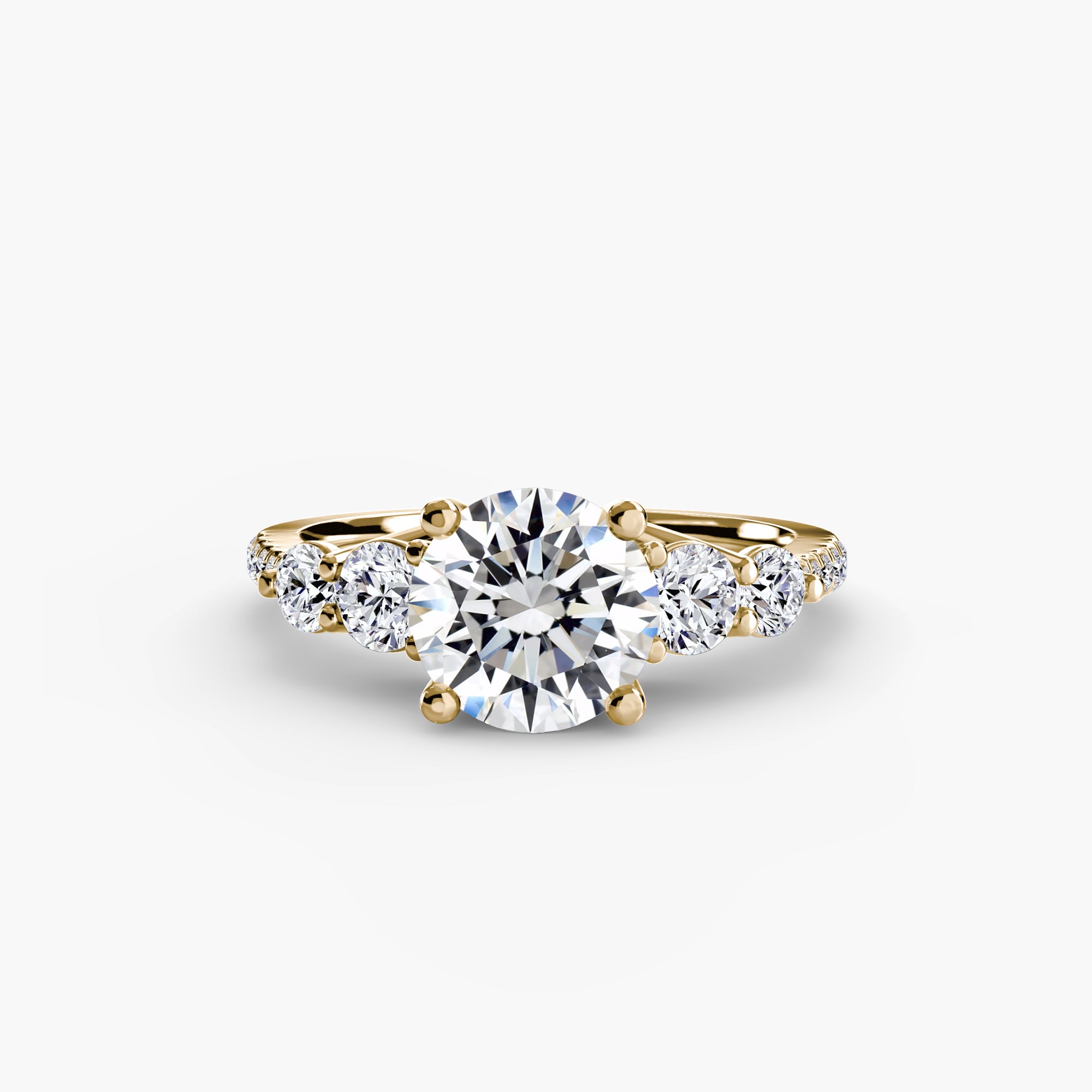 Five Stone Ring with Pavé Band-setting-The Diamond Setter