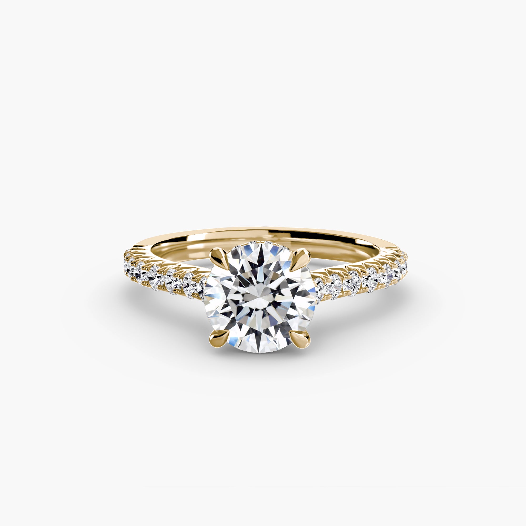 Solitaire with Pavé 5-setting-The Diamond Setter