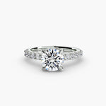 Solitaire with Pavé 6-setting-The Diamond Setter