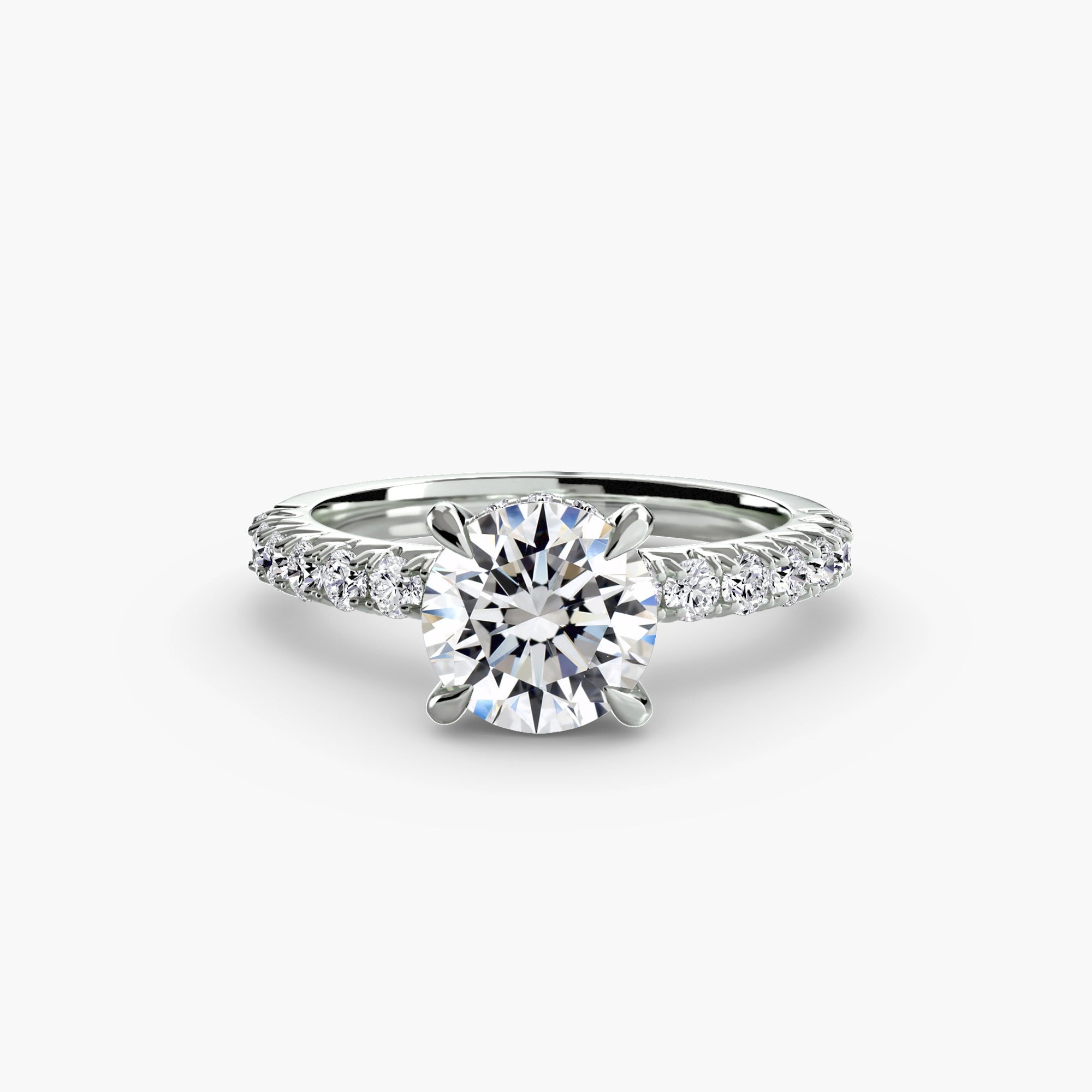 Solitaire with Pavé 6-setting-The Diamond Setter