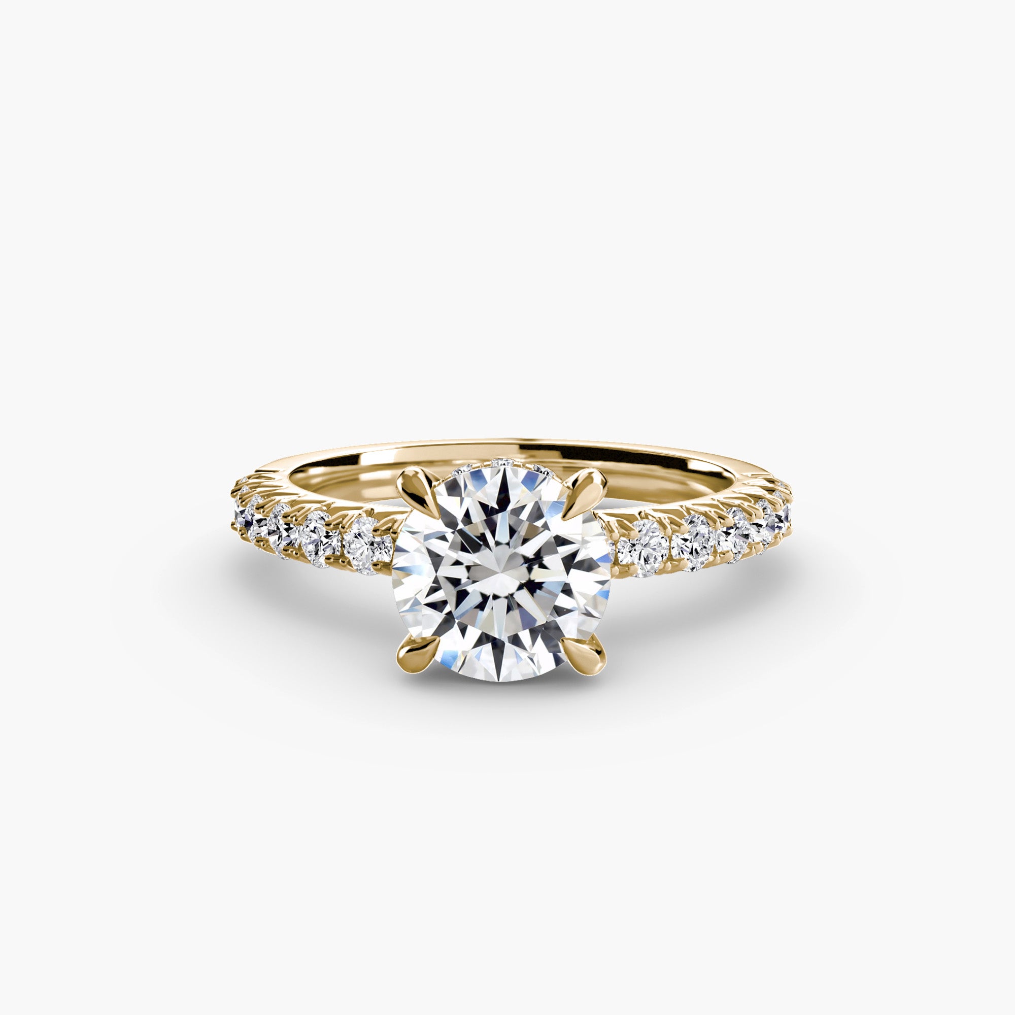 Solitaire with Pavé 6-setting-The Diamond Setter