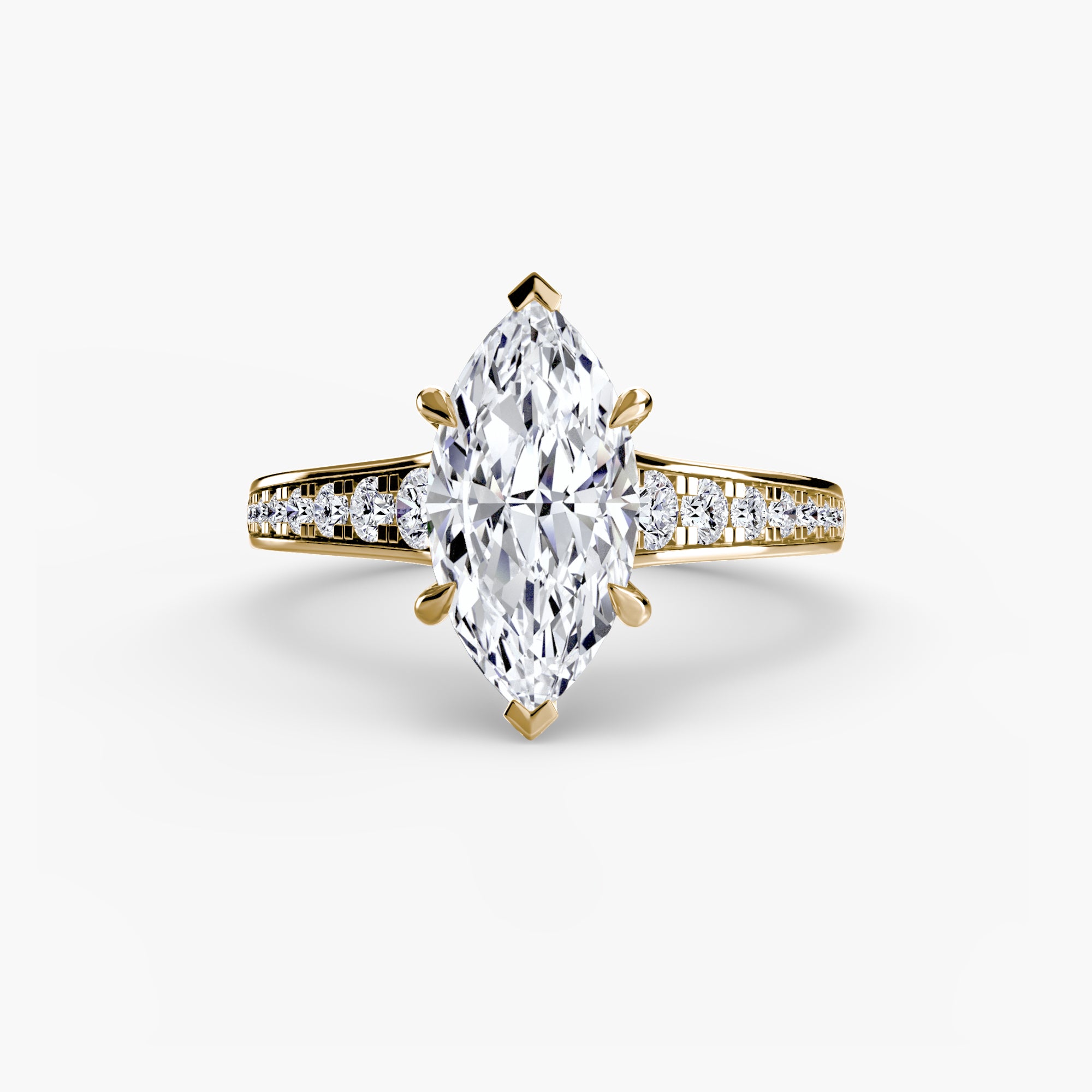 Solitaire with Pavé 7-setting-The Diamond Setter