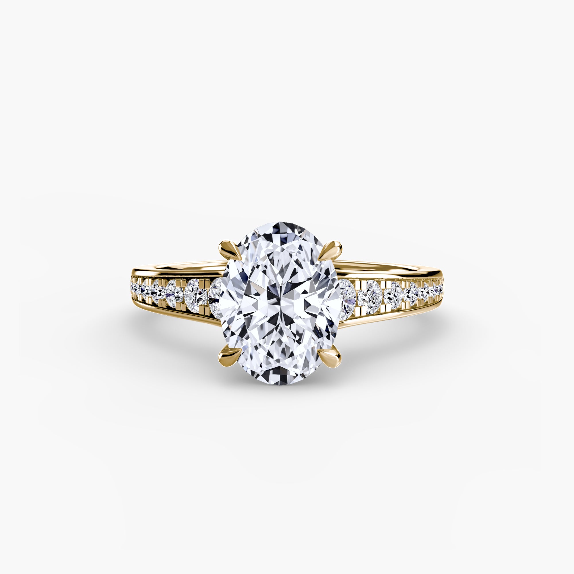 Solitaire with Pavé 7-setting-The Diamond Setter