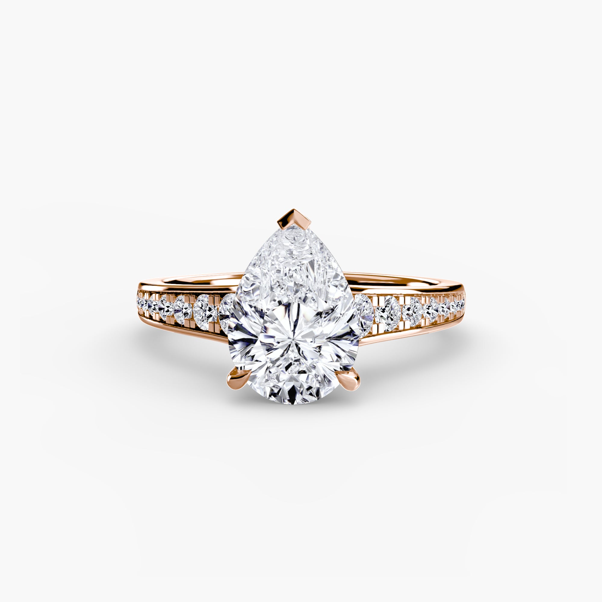 Solitaire with Pavé 7-setting-The Diamond Setter