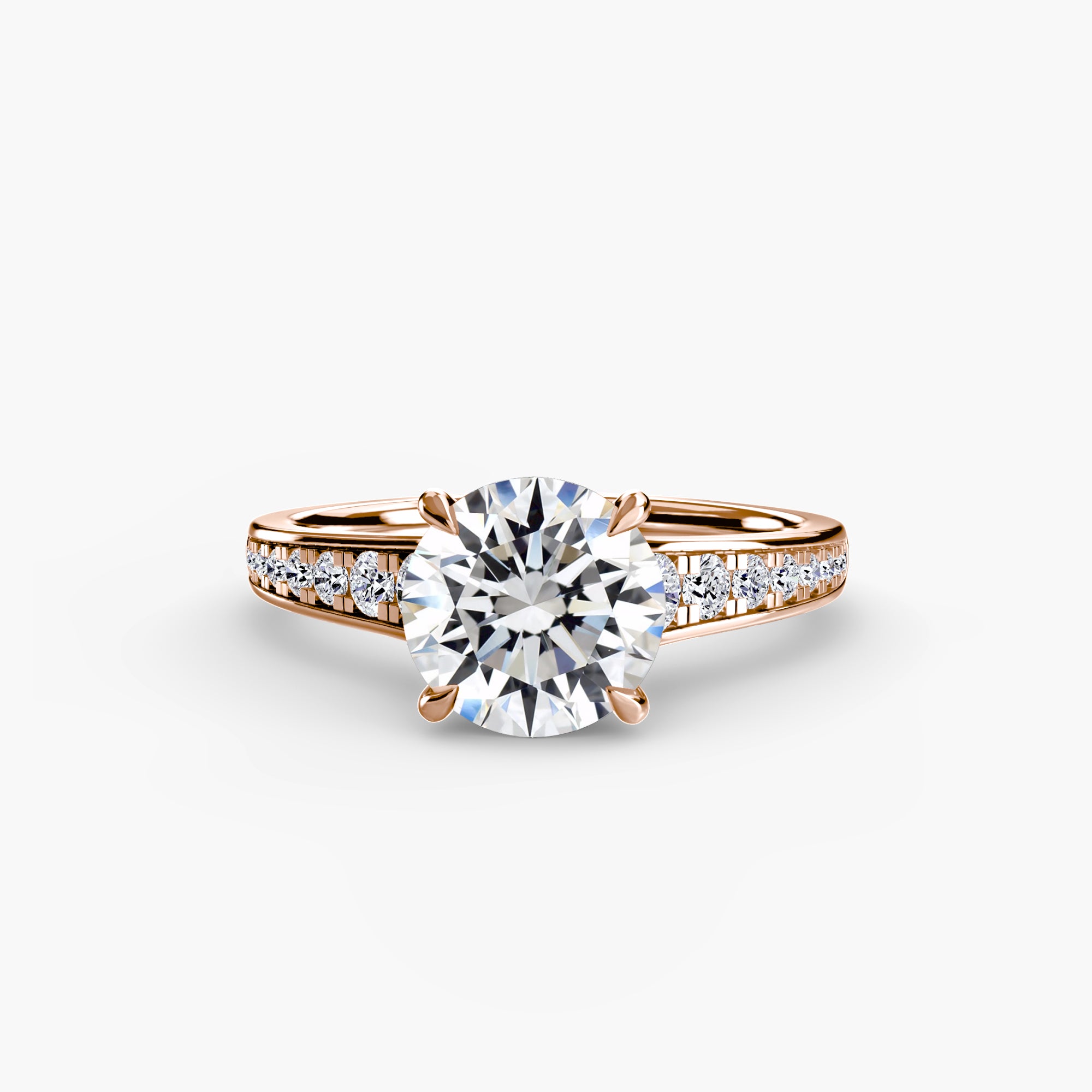 Solitaire with Pavé 7-setting-The Diamond Setter