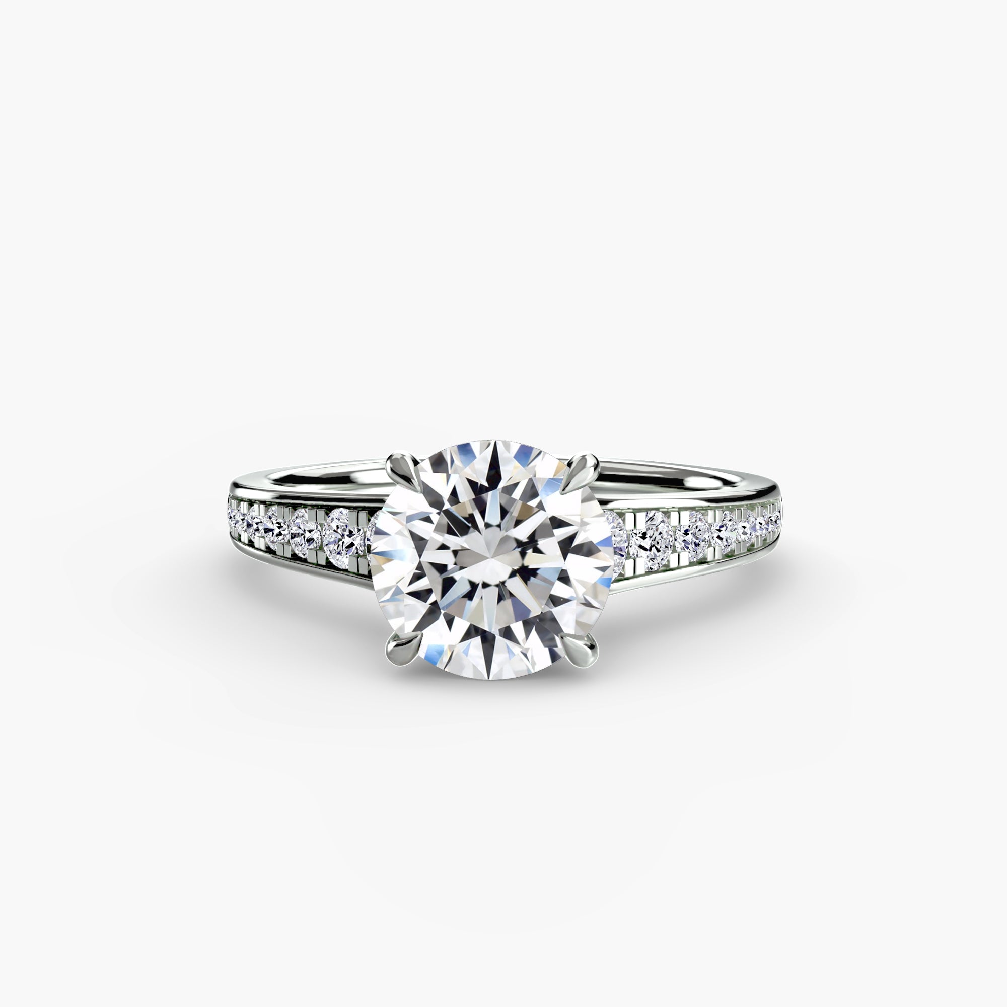 Solitaire with Pavé 7-setting-The Diamond Setter