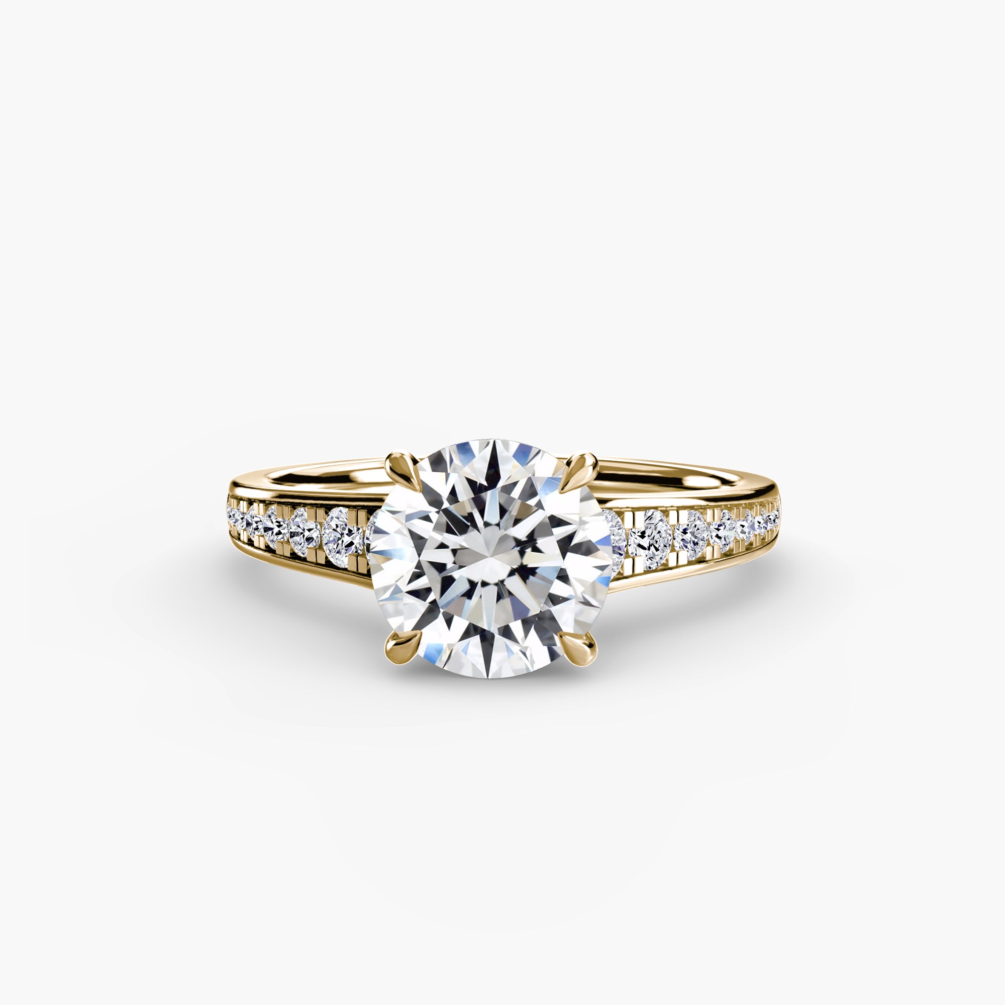 Solitaire with Pavé 7-setting-The Diamond Setter