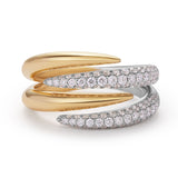 Two Toned Double Diamond Set Embrace Ring-The Diamond Setter