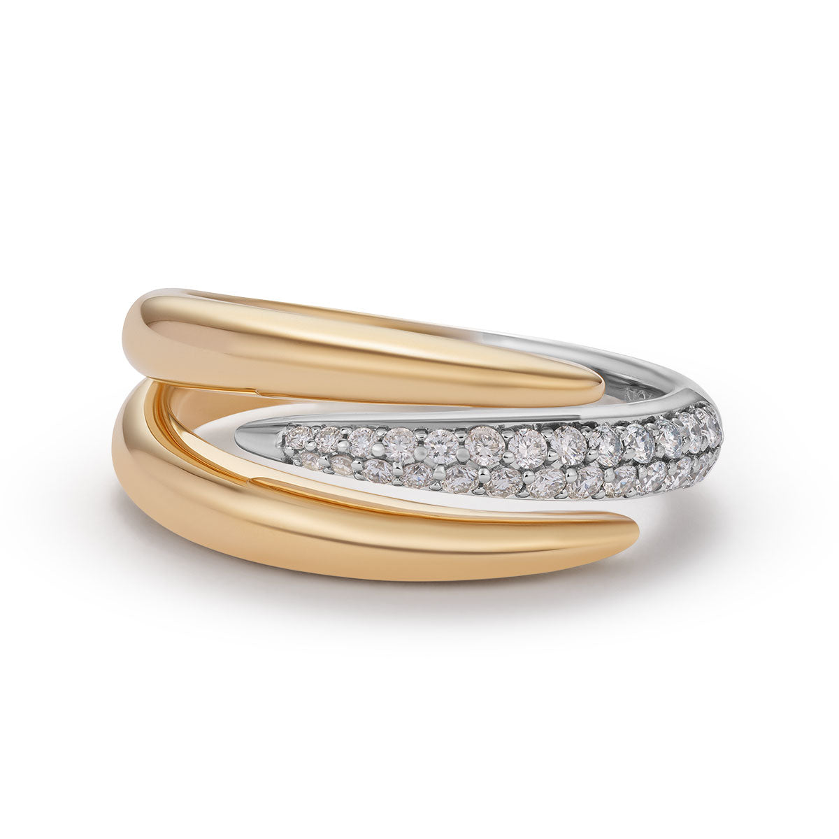Two Tone Diamond Set Embrace Ring-The Diamond Setter
