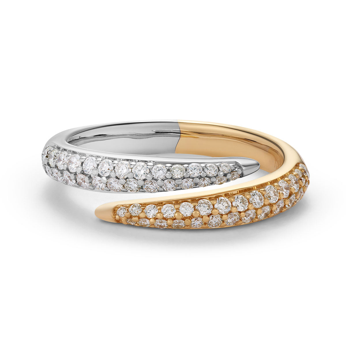 Two Toned Diamond Set Embrace Ring-The Diamond Setter