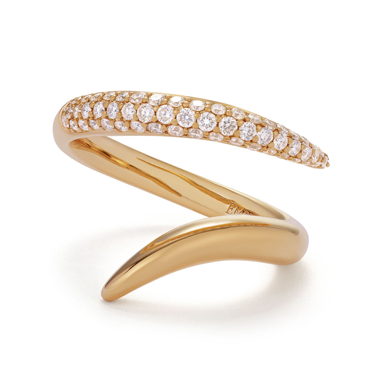 Pave Diamond Open Twist Embrace Ring-The Diamond Setter