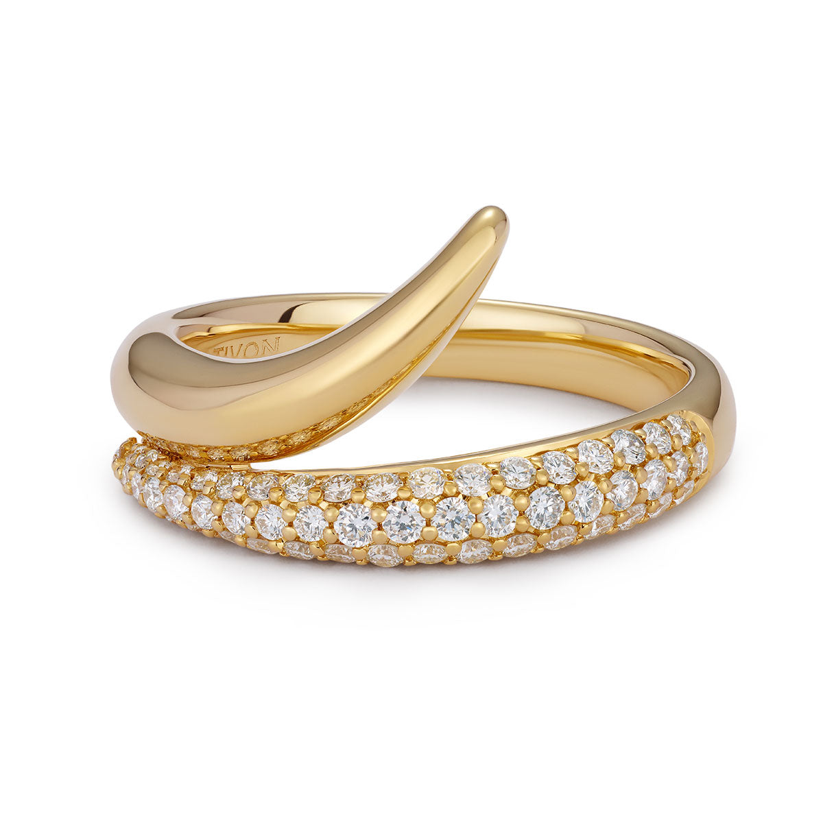 Pave Diamond Spiral Embrace Ring-The Diamond Setter