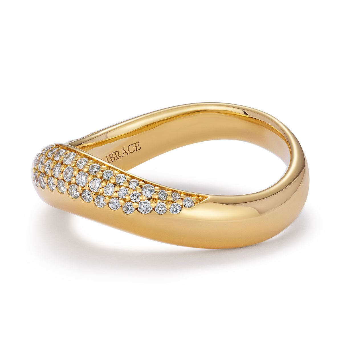 Chunky Diamond Curve Embrace Ring-The Diamond Setter