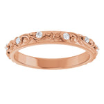 Floral inspired wedding band-The Diamond Setter