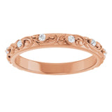 Floral inspired wedding band-The Diamond Setter
