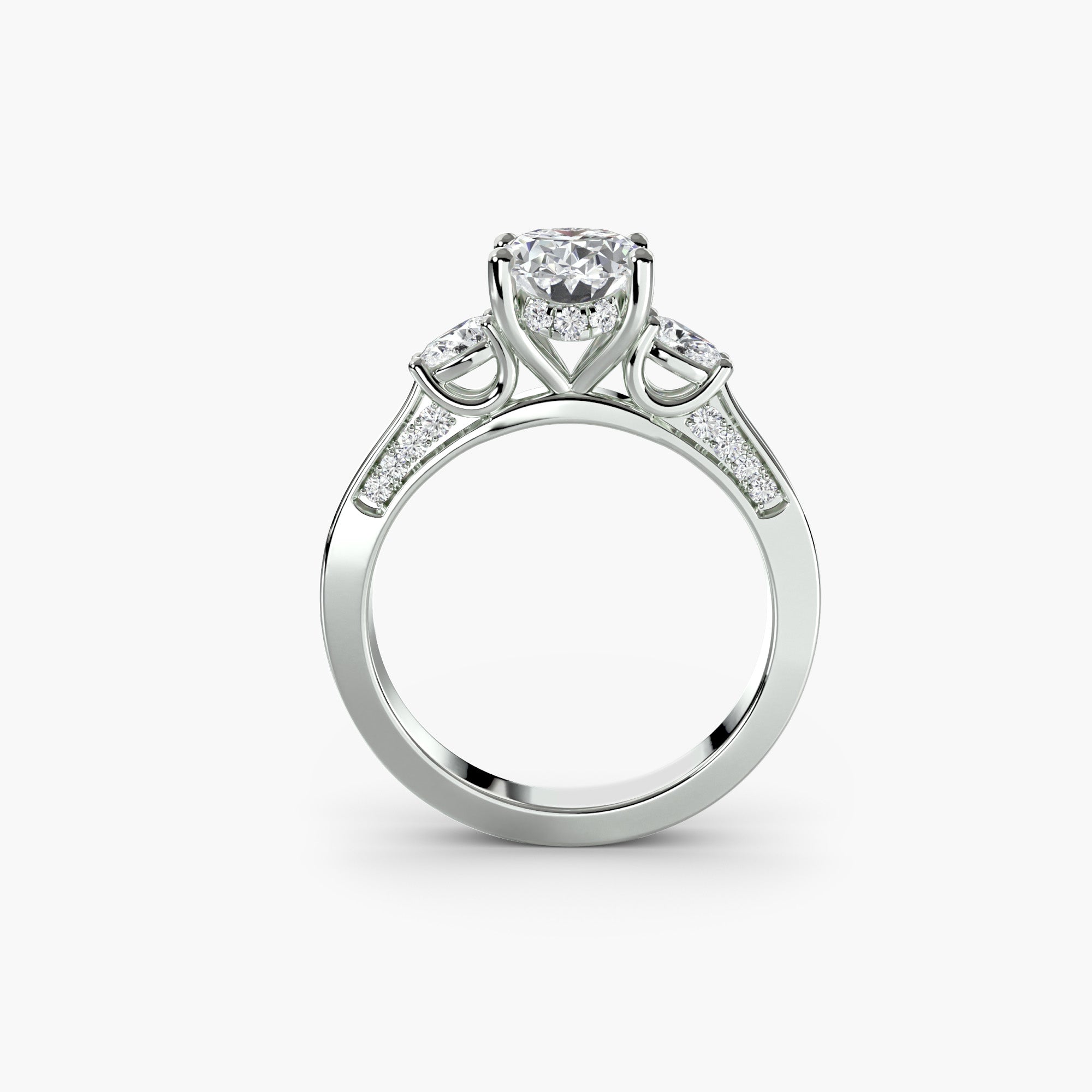 Three Stone with Pavé Shoulders-setting-The Diamond Setter
