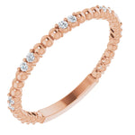 Bead and diamond wedding band-The Diamond Setter