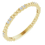 Bead and diamond wedding band-The Diamond Setter