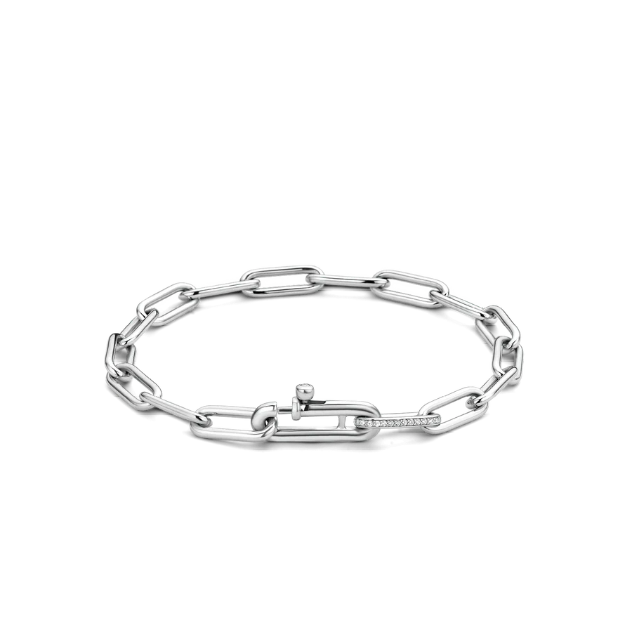 925 Silver Paperclip chain Bracelet-The Diamond Setter