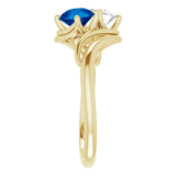 Toi et Moi Engagement ring with sapphire and diamond-The Diamond Setter