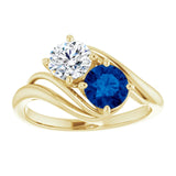 Toi et Moi Engagement ring with sapphire and diamond-The Diamond Setter