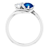 Toi et Moi Engagement ring with sapphire and diamond-The Diamond Setter