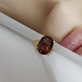 Pink Tourmaline Cocktail Ring in 18ct yellow gold-The Diamond Setter