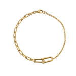 Gold U link bracelet with contrasting chains-The Diamond Setter