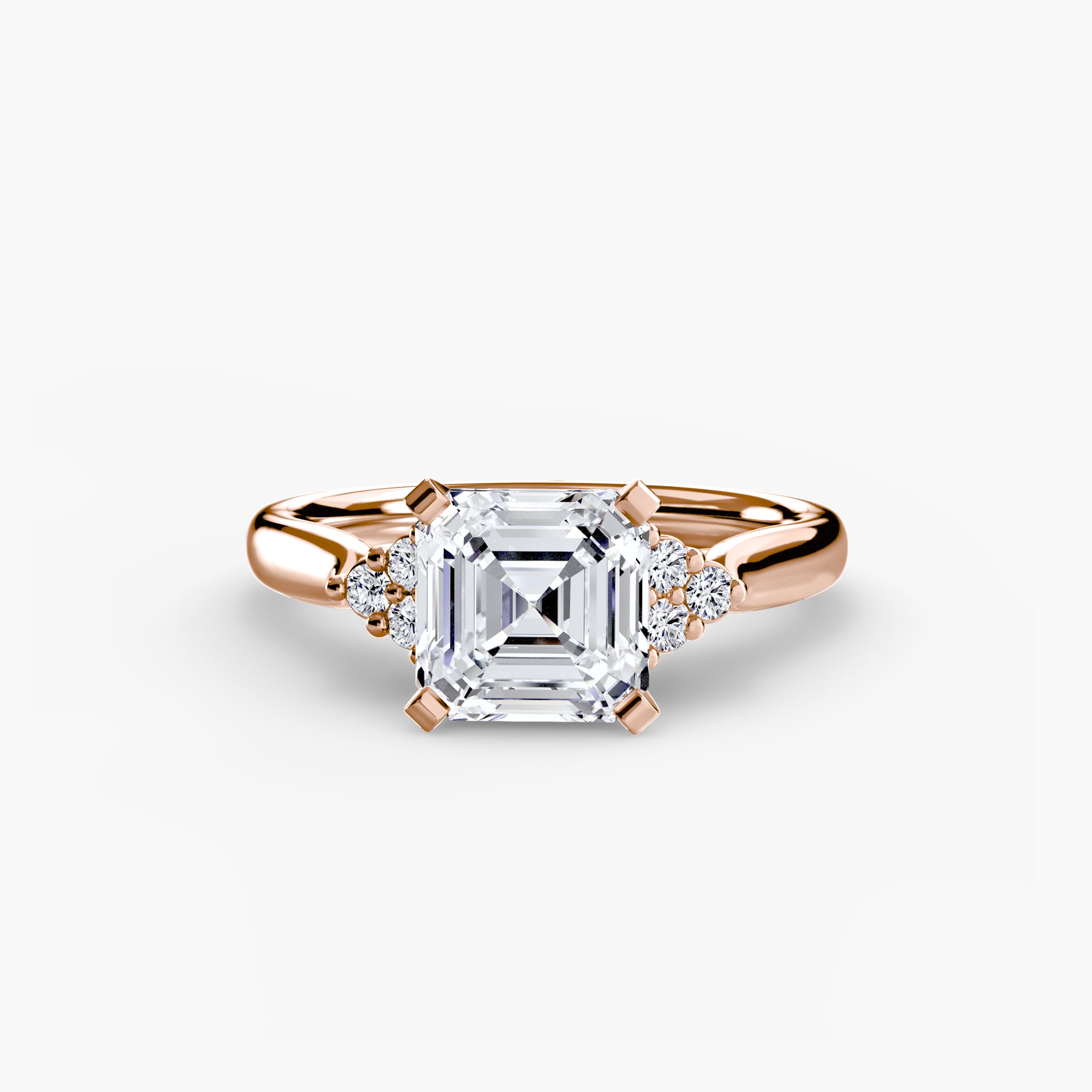 Solitaire with Cluster Shoulders 2-setting-The Diamond Setter