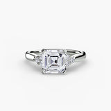 Solitaire with Cluster Shoulders 2-setting-The Diamond Setter