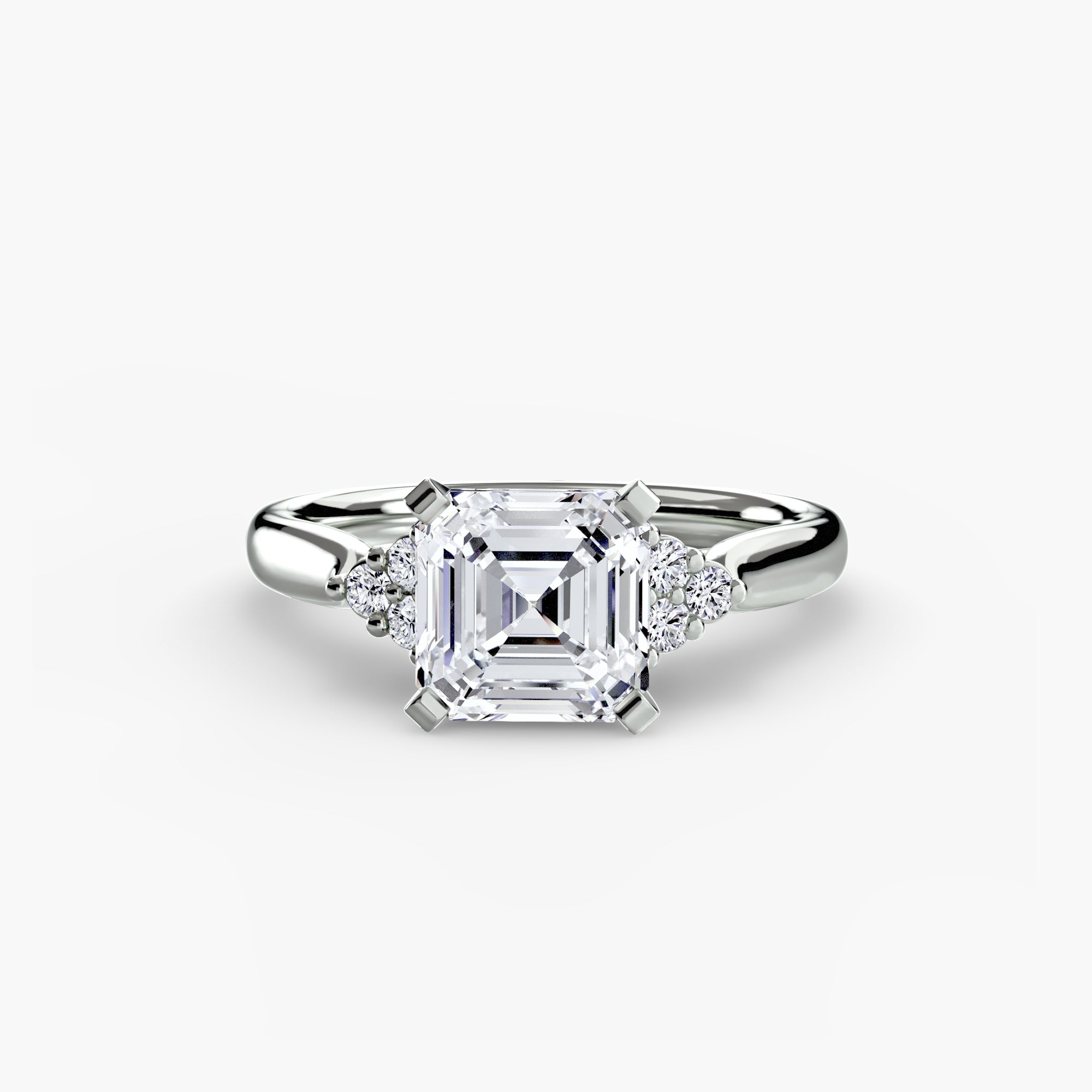 Solitaire with Cluster Shoulders 2-setting-The Diamond Setter