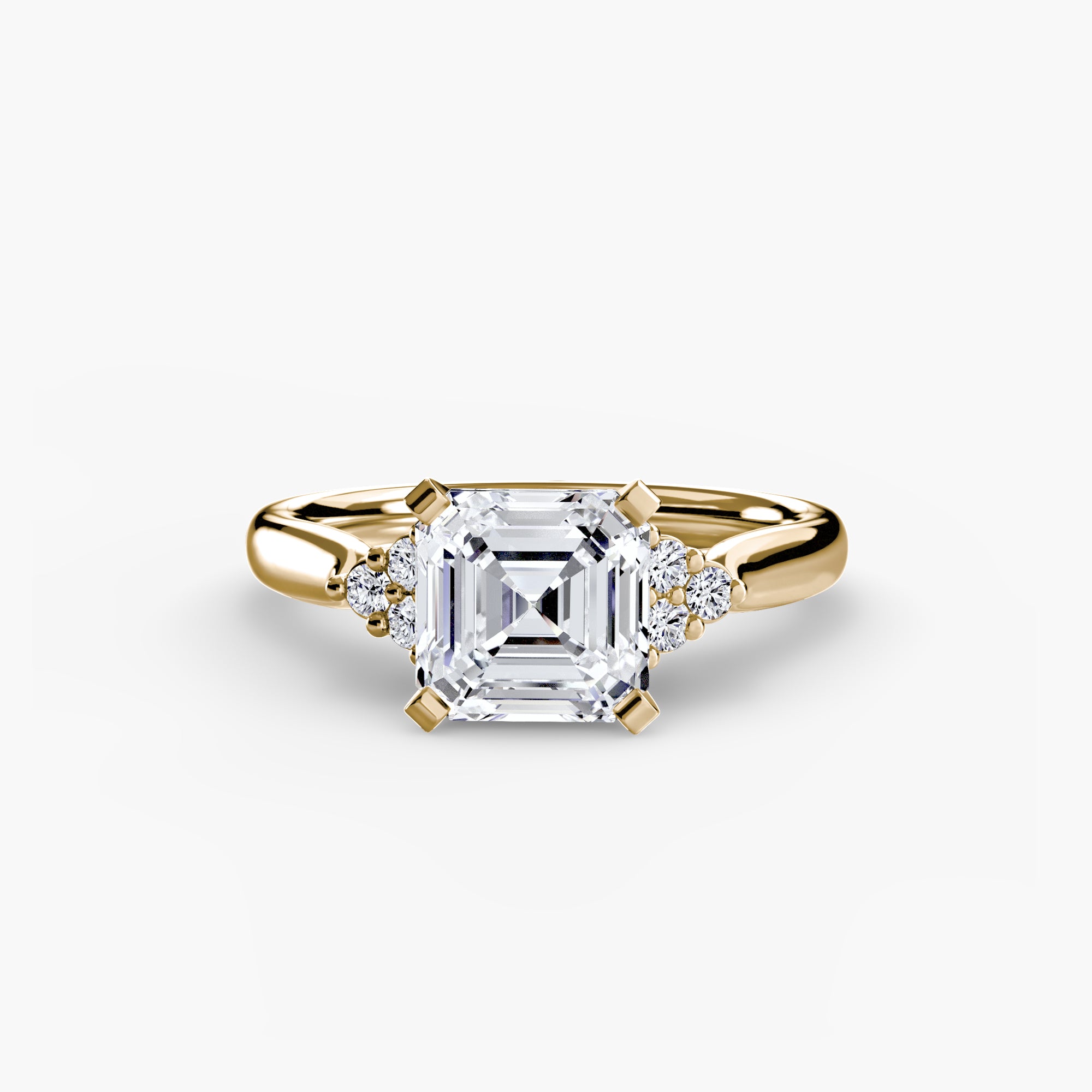 Solitaire with Cluster Shoulders 2-setting-The Diamond Setter