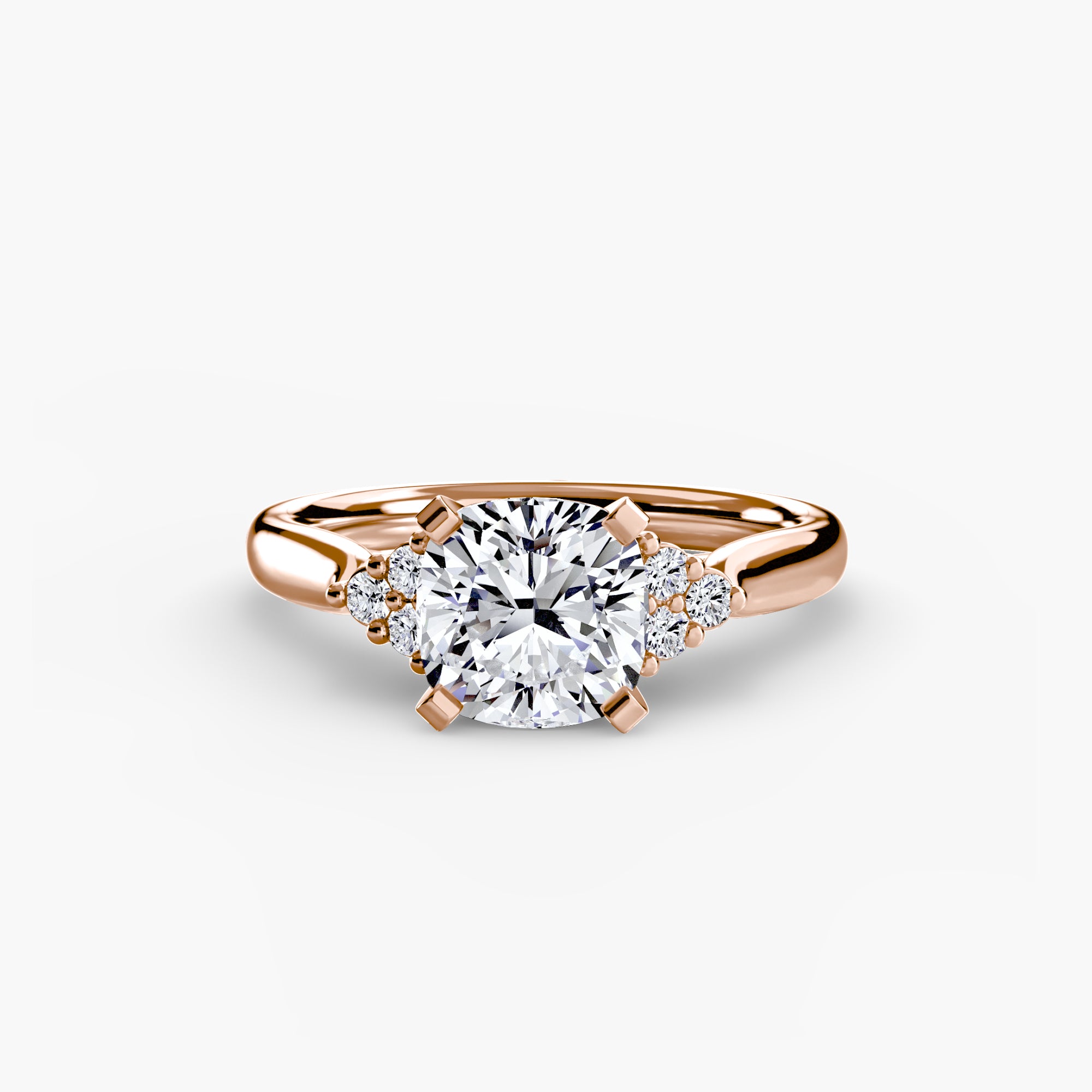 Solitaire with Cluster Shoulders 2-setting-The Diamond Setter