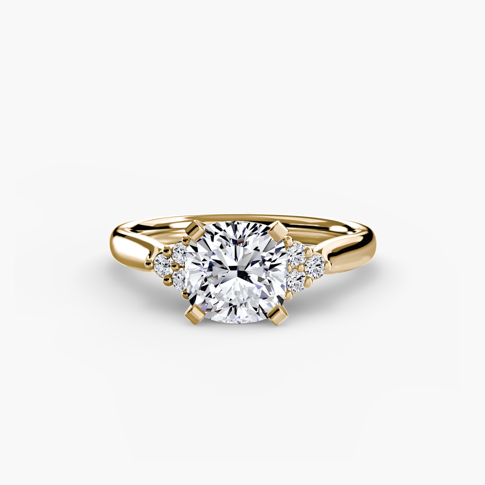 Solitaire with Cluster Shoulders 2-setting-The Diamond Setter