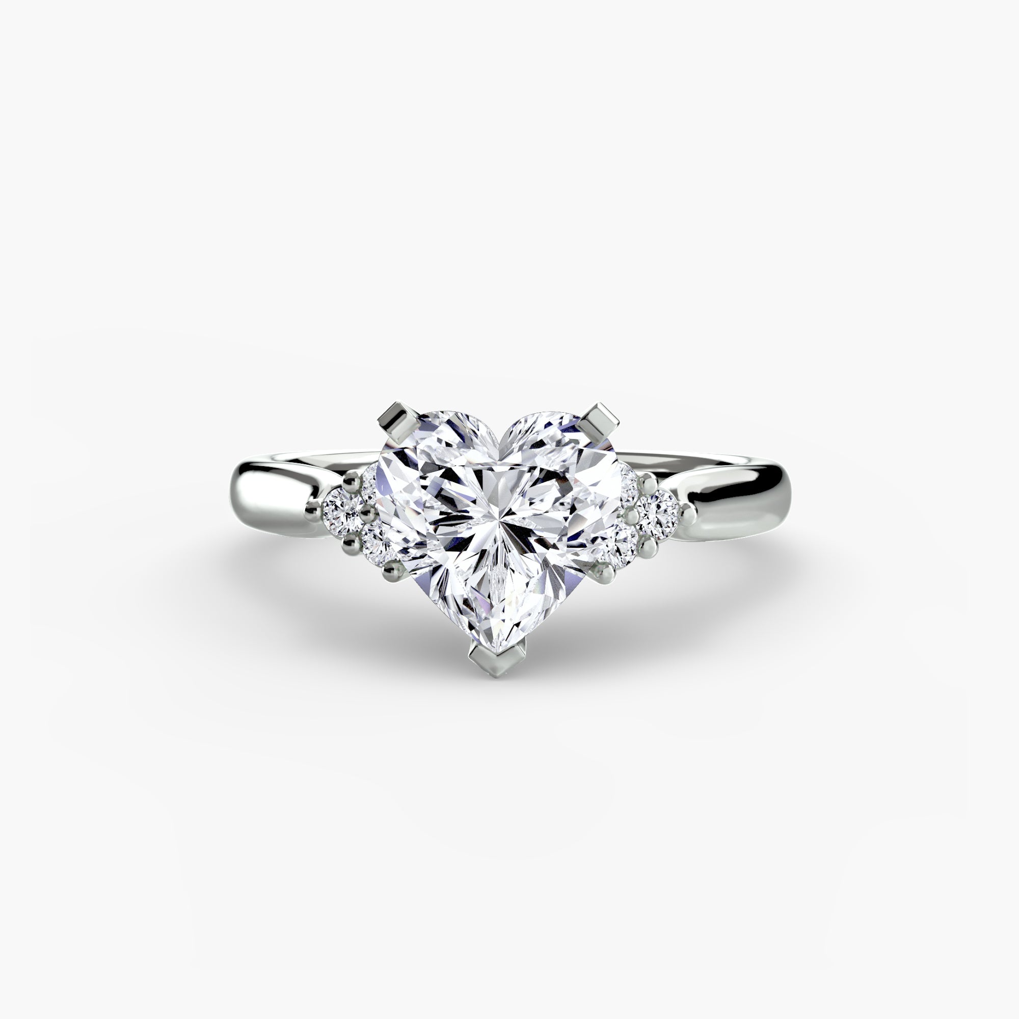 Solitaire with Cluster Shoulders 2-setting-The Diamond Setter