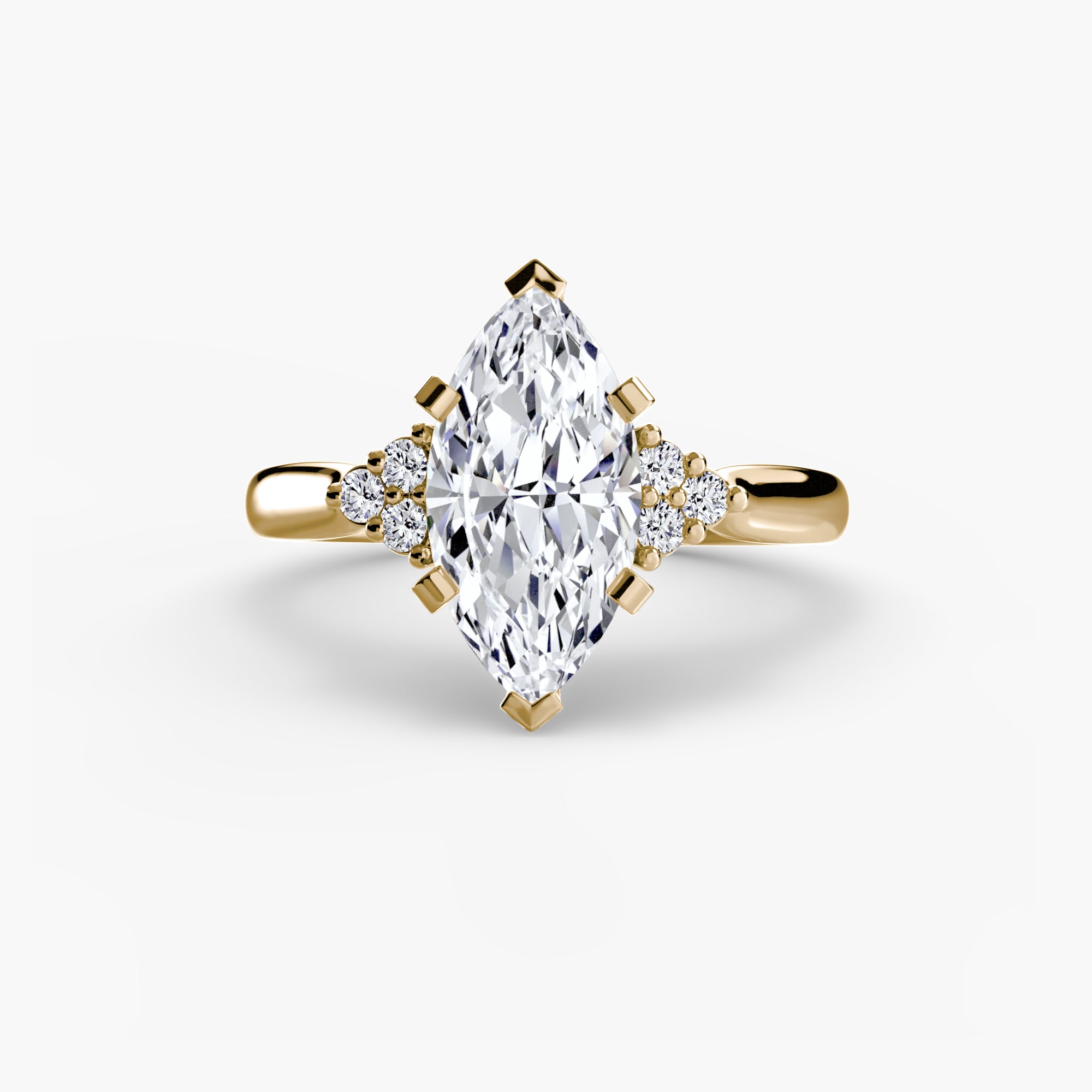 Solitaire with Cluster Shoulders 2-setting-The Diamond Setter