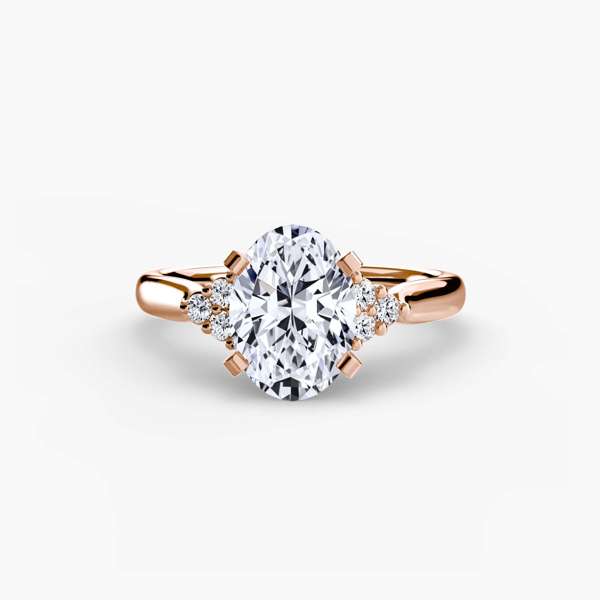 Solitaire with Cluster Shoulders 2-setting-The Diamond Setter
